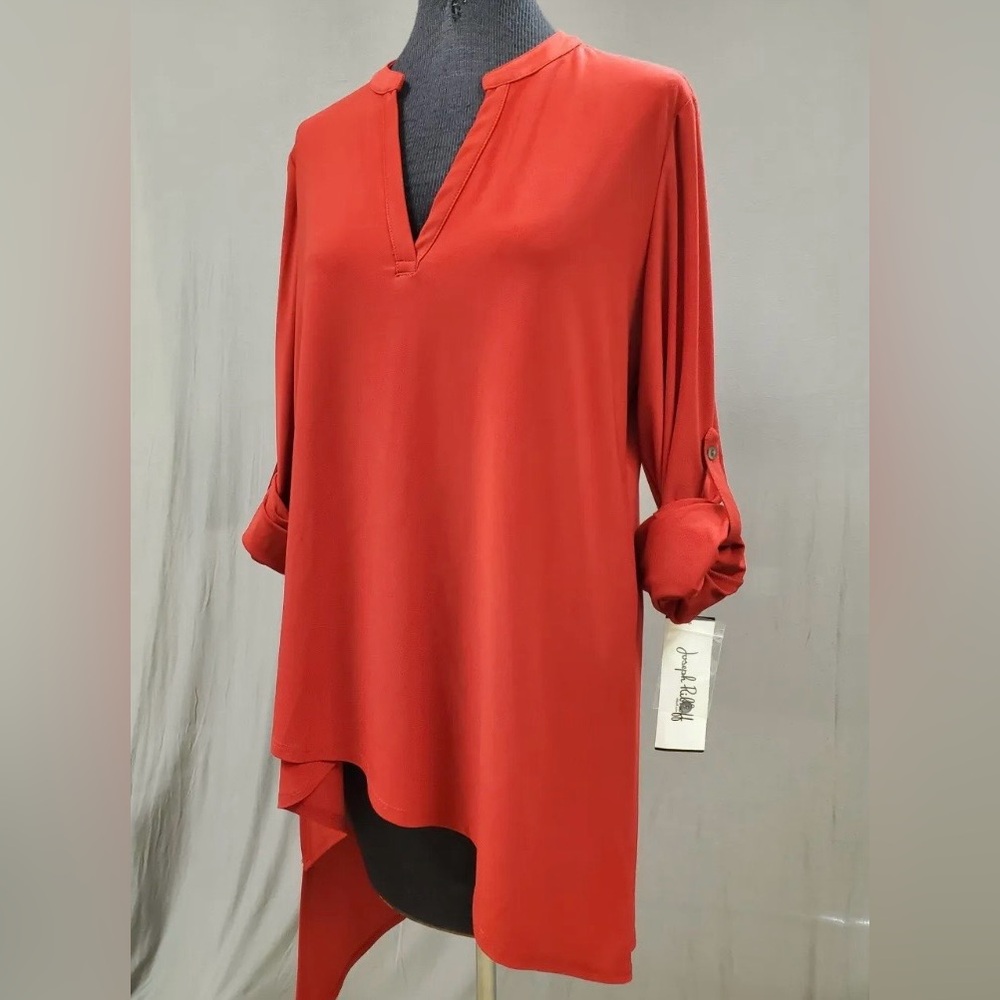 Joseph Ribkoff Red Asymmetrical Blouse